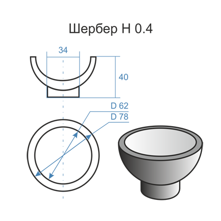 Scorifying dish H 0.4