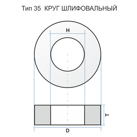 Абразивный инструмент на бакелитовой связке / Круги шлифовальные / 35 500 150 305 54С 24 Q B 404603347039823